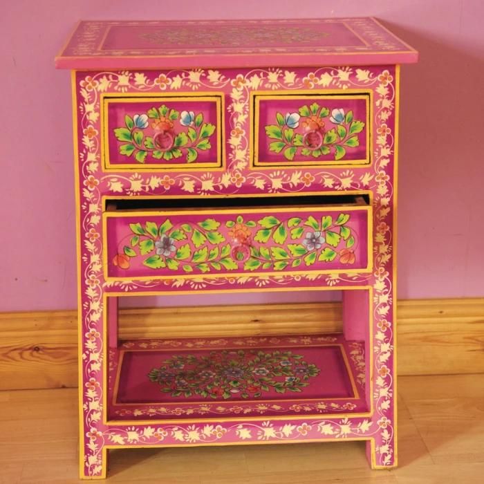 Handpainted Wooden Cabinet/sidetable .woodcrafted.handmade