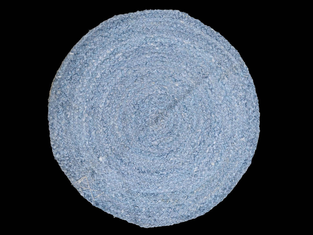 2.8×2.8ft Round Doormat Rugs, Handmade, Organically Dye, Indian Rugs, Non-shedding, Cotton Hand Knotted Rugs, Hand Loom, Bohemian Area Rugs #3861